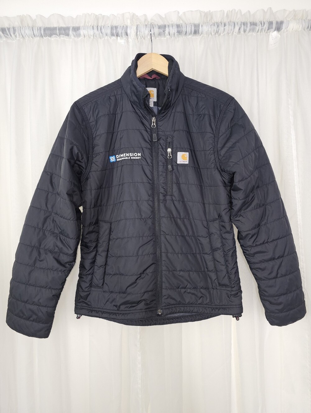 Carhartt Gilliam Jacket Black Quilted Insulated Puffer Rain Defender Size Small